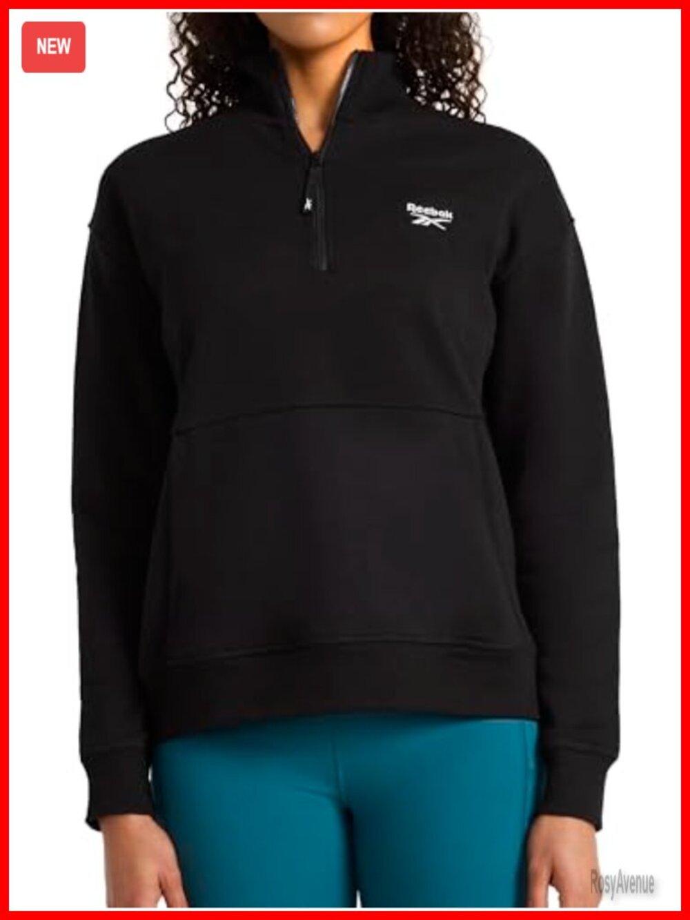 Reebok Women's Classic Half-Zip Sweatshirt Midweight Fleece Standard Fit